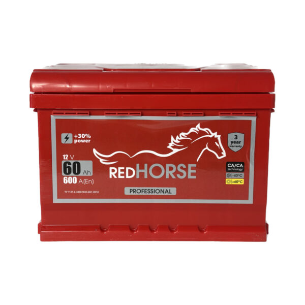 Автомобільний акумулятор RED HORSE ємністю 60 Ампер година.