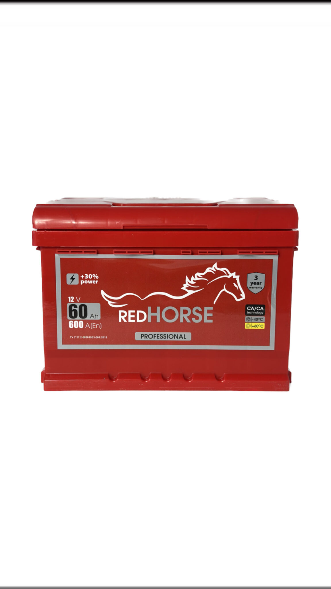 Автомобільний акумулятор RED HORSE ємністю 60 Ампер година.